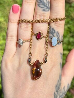 Fire agate interchangeable necklace